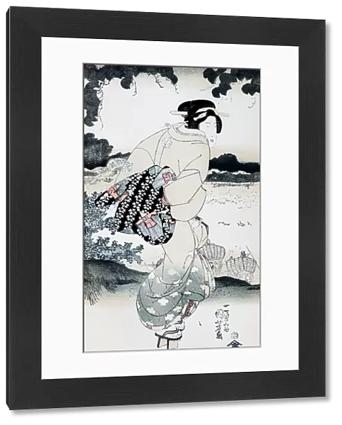 Antique Japanese Illustration: Geisha by Utagawa Kunisada