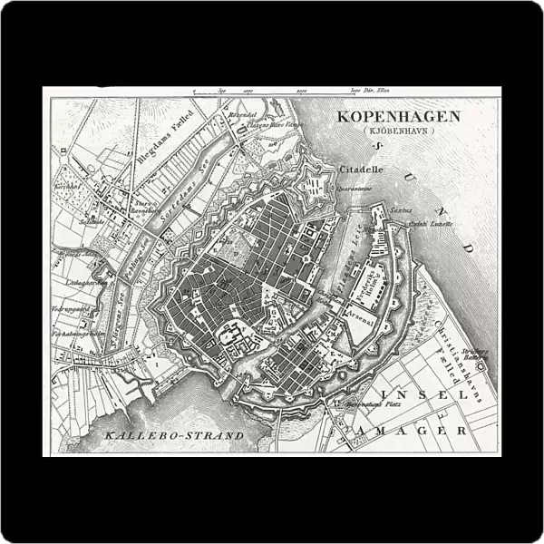 Engraving: Map of Copenhagen