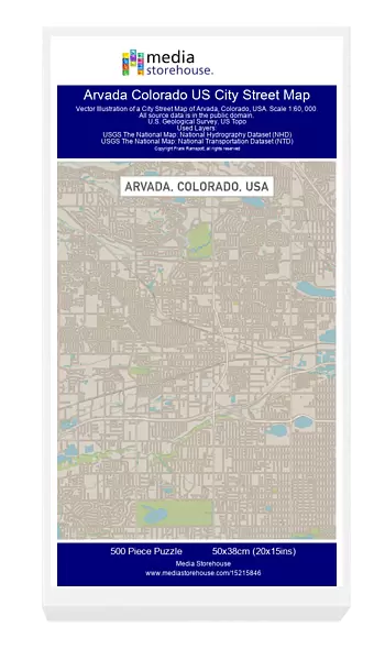 Arvada Colorado US City Street Map