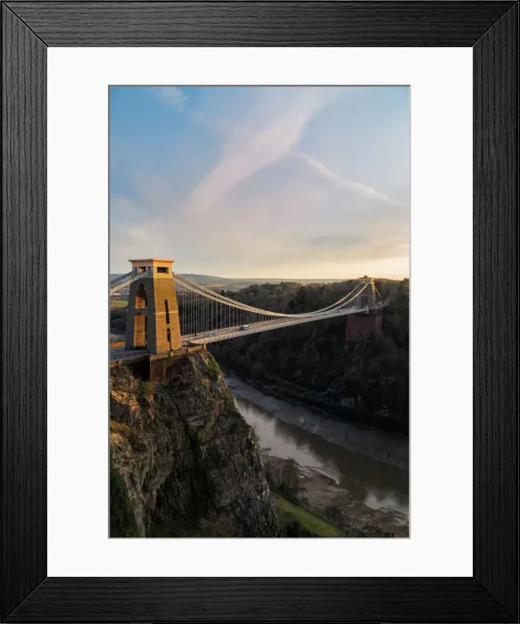 Framed Print : Clifton Suspension Bridge Sunset Print, Bristol UK