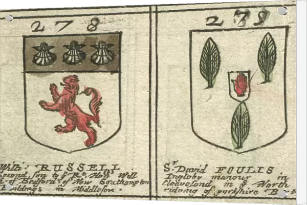 Coat of arms 17th century Russell and Foulis
