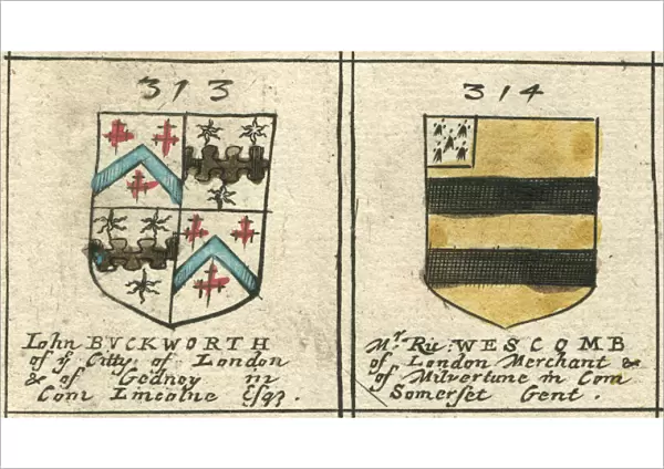 Coat of arms 17th century Buckworth and Wescombe