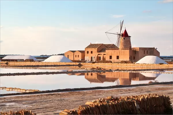 Old windmill at Marsala salt pans