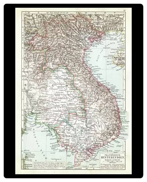 Map of Thailand and Vietnam 1900