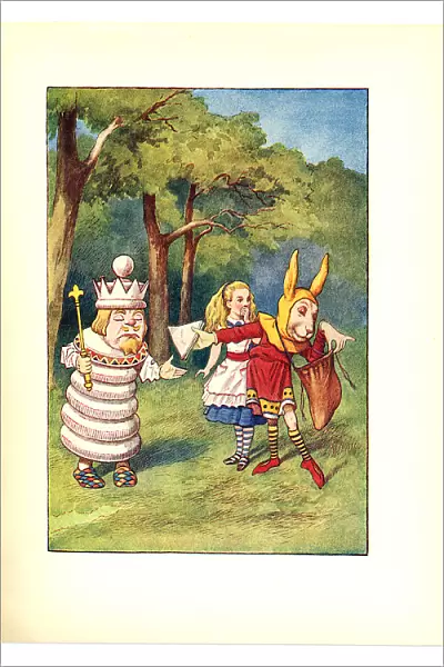 Alice, King and messenger illustration, (Alices Adventures in Wonderland)