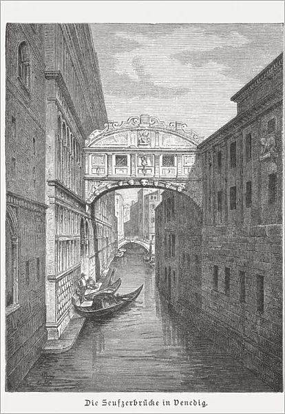 Bridge of Sighs (Ponte dei Sospiri), wood engraving, published 1883