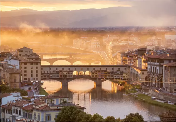 Ponte Vecchio bridge in Florence, Italy. Europe