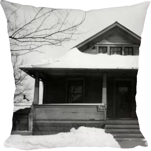 archival, black & white, exterior, front porch, historical, home, house, low angle view