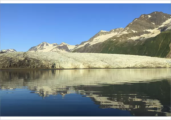 Harriman Fjord and Chugach Mountains in Chugach National Forest, Prince William Sound, Alaska, USA