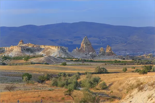 Tufa volcanic rock formations in Red Valley, Goreme National Park, Goreme, Cappadocia, Anatolia, Turkey