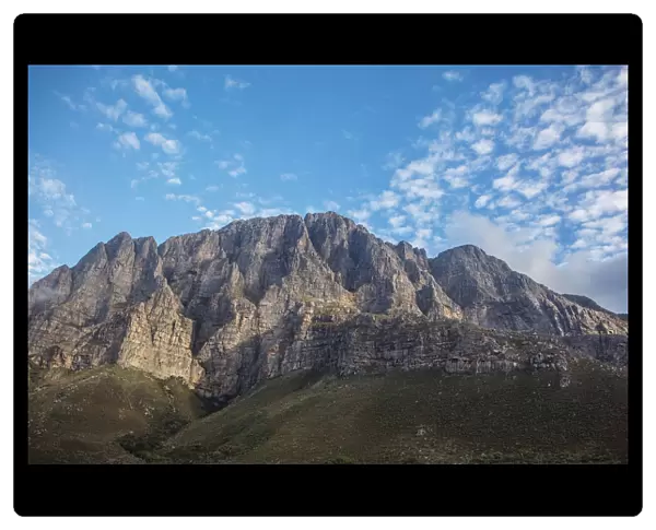 Wide shot of clouds over a mountain, Cape Town, Western Cape, South Africa