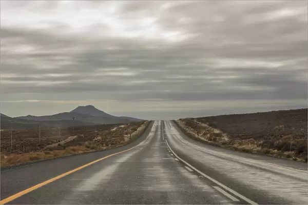 Wide shot of gray clouds over road, Cape Town, Western Cape, South Africa