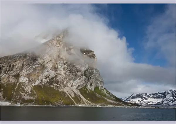 Gnalodden cliff in Hornsund, Svalbard, Norway