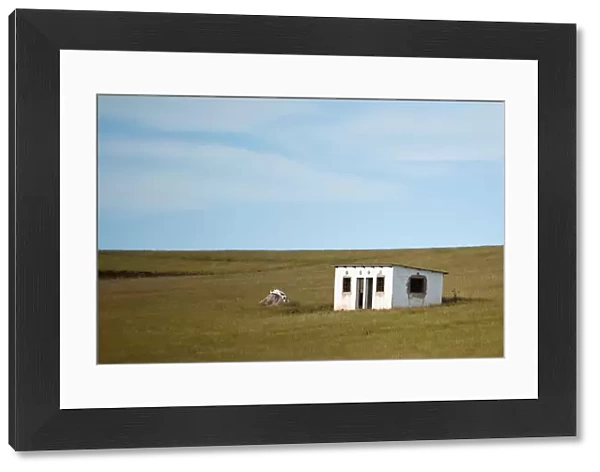 built structure, day, deserted, eastern cape province, field, green, horizon over land