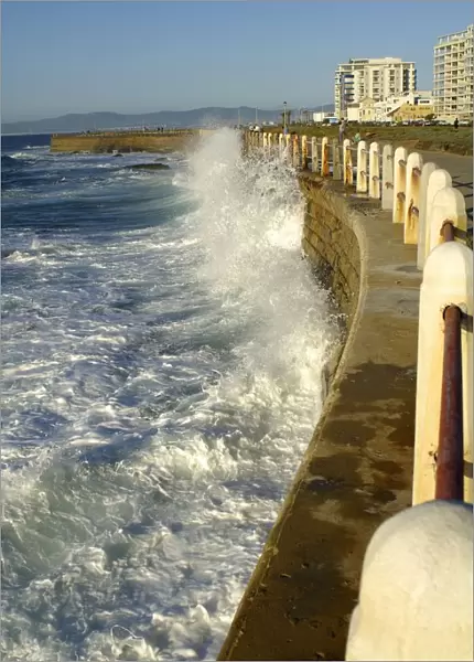 Heavy Seas Pounding a Sea Wall at Mouille Point