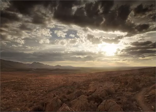 Scenic View of the Swartberg Mountains at Sunset