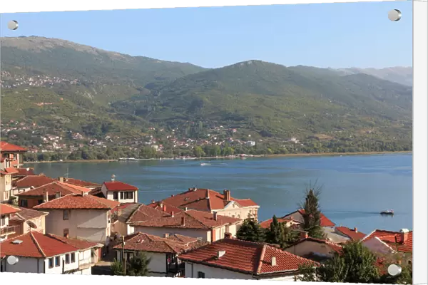 House roofs of Ohrid city and Lake Ohrid, Macedonia