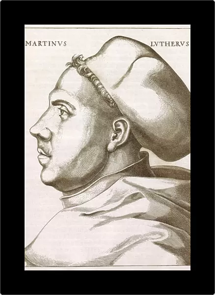 Martin Luther, 1521 - woodcut by Lucas Cranach, published 1879
