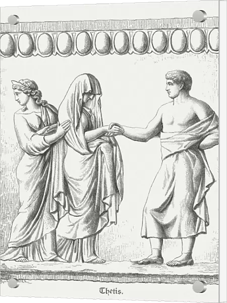 Marriage of Peleus and Thetis, ancient terracotta relief, published 1879