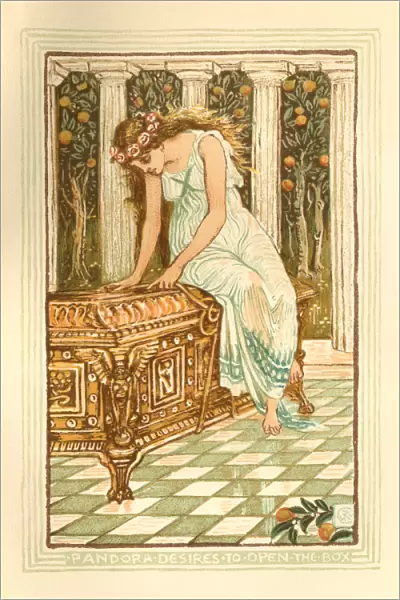 Pandora desires to open the box - Greek mythology