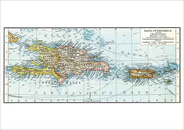 Haiti Puerto Rico map 1896