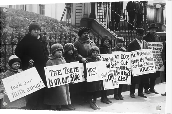Pay Cuts. Children take part in a demonstration in New Jersey