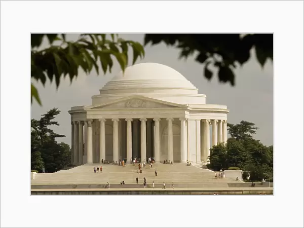 Tourists at a memorial, Jefferson Memorial, Washington DC, USA