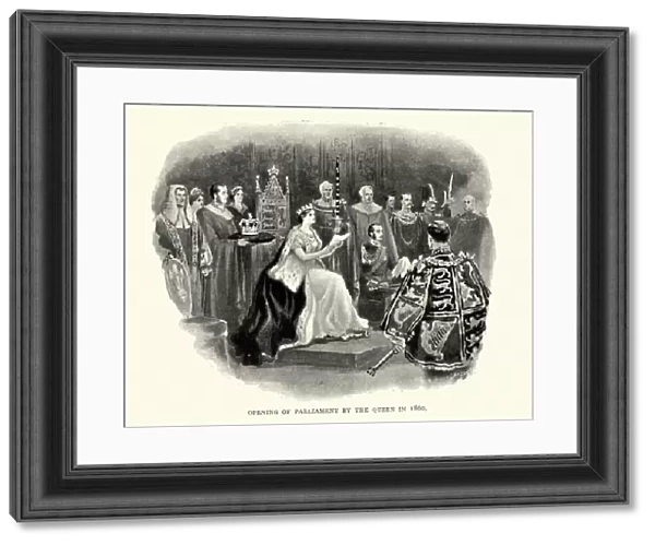 Queens speech, Queen Victoria opening Parliament, 1860