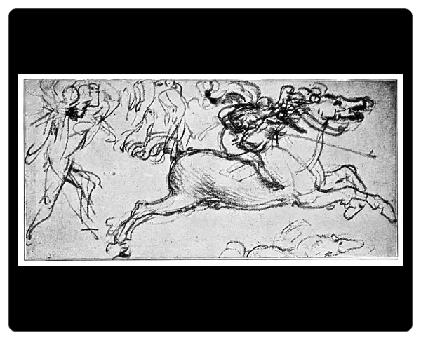 Sketch of a battle by Leonardo Da Vinci