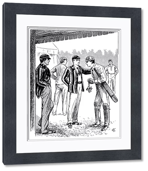 Victorian schoolboys at a cricket match