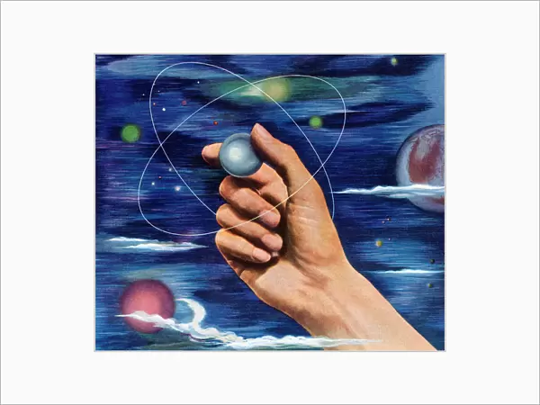 Hand holding an Planet