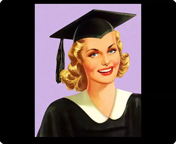 Graduate Wearing Cap and Gown