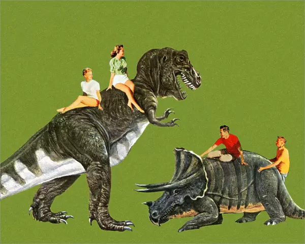 People Riding Dinosaurs