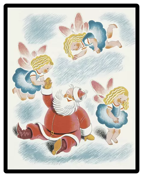 Santa with Fairies