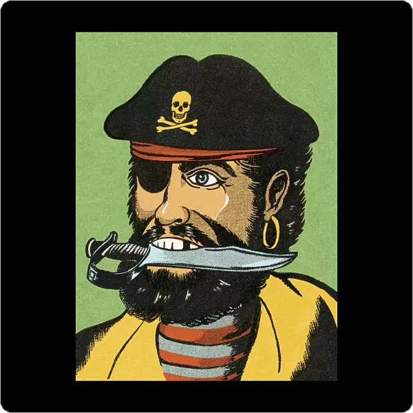 Pirate With Knife in His Mouth