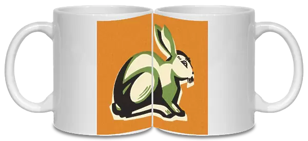 Rabbit on an Orange Background
