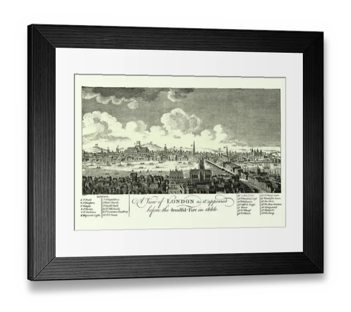 Framed Print : 17th Century London Skyline Print Framed Print : 17th Century London Skyline Print
