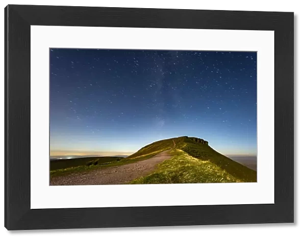 Corn Du from Pen y Fan with stars at night in the Brecon Beacons, Wales