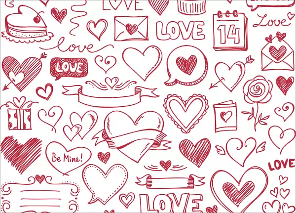 Valentine Heart and Love Illustration