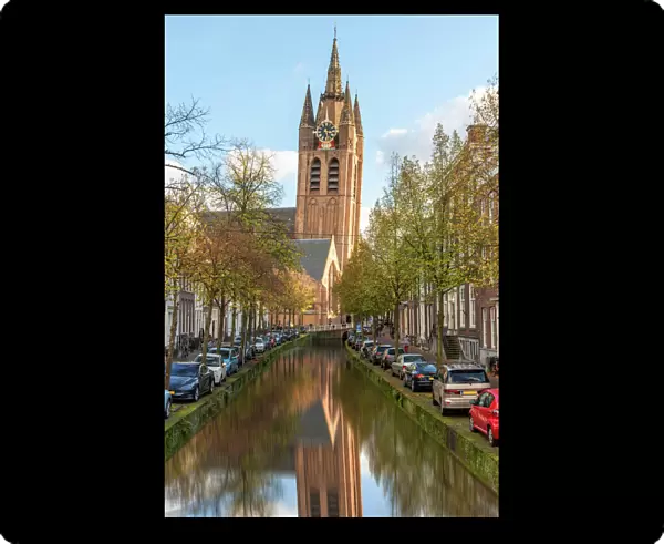 The Old Church (oudekerk) tower in Delft, Netherlands