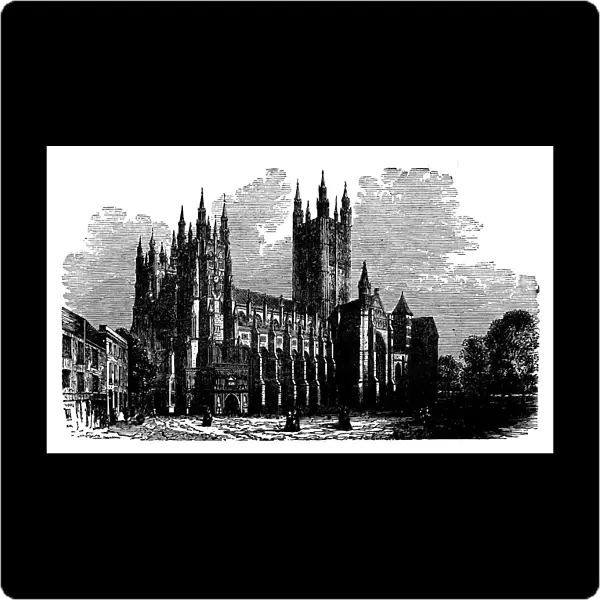 Antique engraving illustration: Canterbury Cathedral