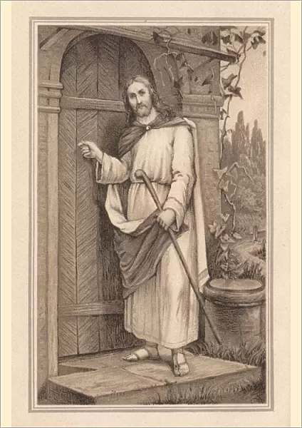 Jesus knocks on the door, lithograph, published in 1883