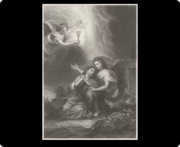 Jesus in Gethsemane, steel engraving, published c. 1840