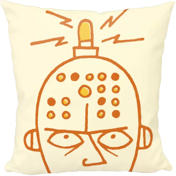 Person With Alarm On Top Of Head