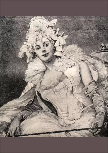 au Bal engraving of a fashionable young woman in 1889