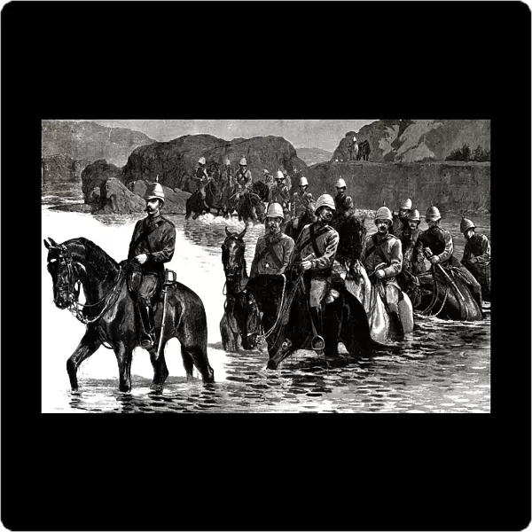 Cavalry crossing a ford, 1879