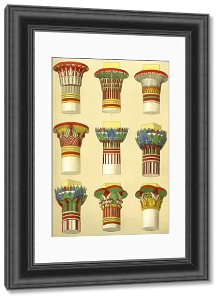 EGYPTIAN ORNAMENT : CAPITALS OF COLUMNS, SHOWING THE VARIOUS APPLICATIONS OF THE LOTUS