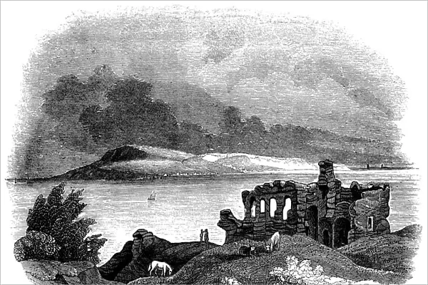 Portland from Sandsfoot Castle (Engraved illustration)