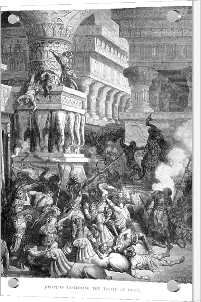 Jonathan destroying the Temple of Dagon