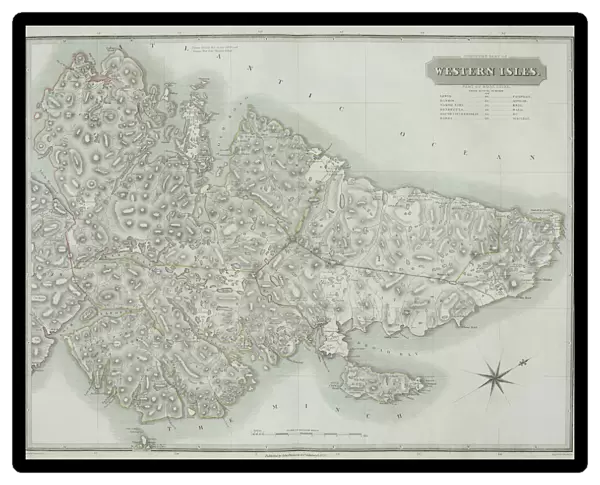 Antique map of the Western Isles off Scotland